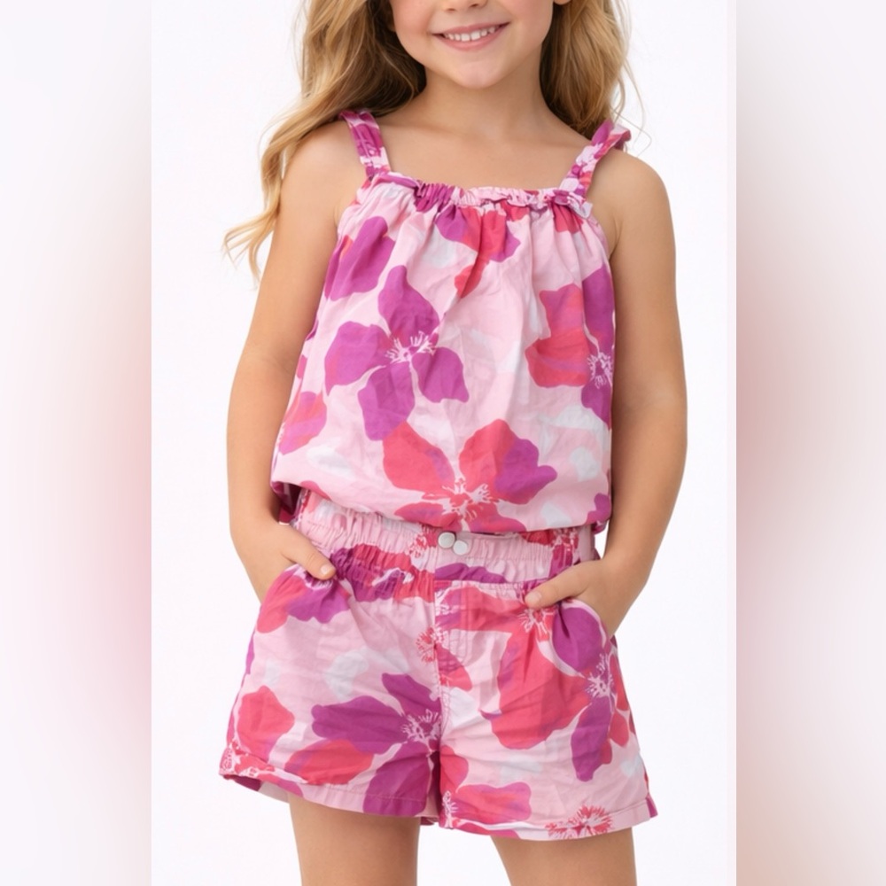 Carter's Pink and Purple Floral 2 piece matching set Girls Size 5T